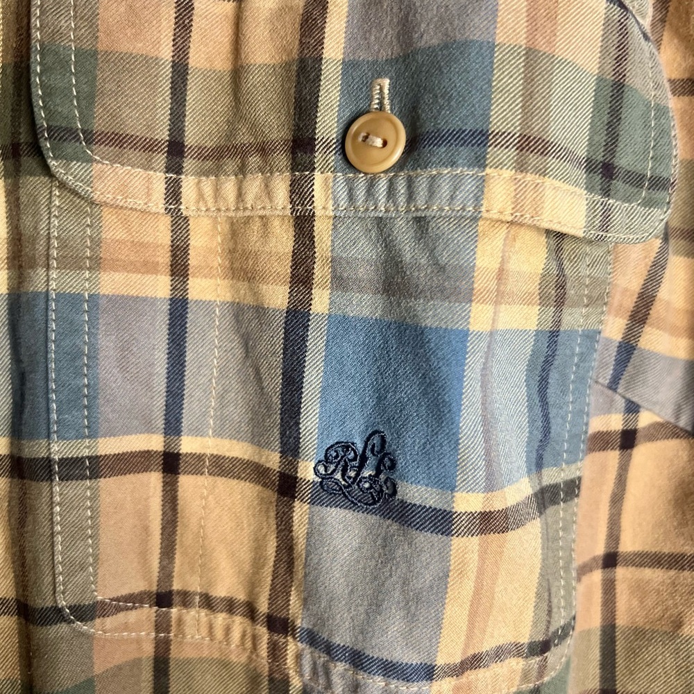 Lauren Ralph Lauren size 1X plaid button down shirt w/ embroidered pocket - Picture 5 of 7